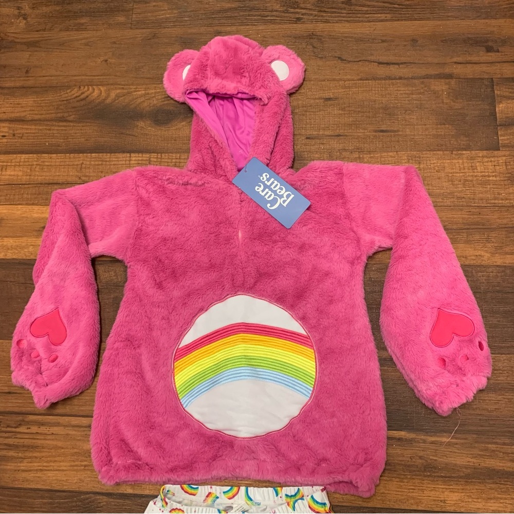 Care Bears Deluxe Cheer Pink Bear Tween Hoodie With Leggings Girls Size M - Picture 3 of 9